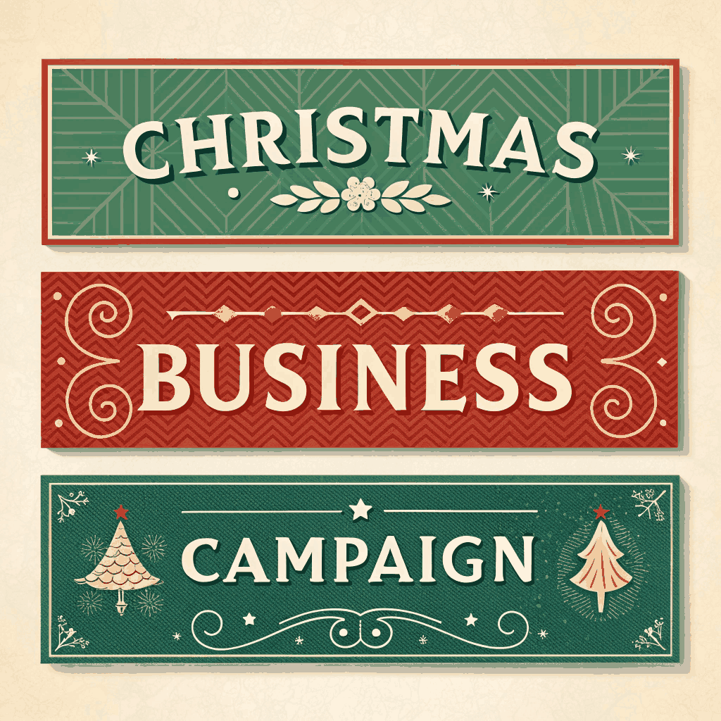 Vintage Christmas Social Media Banner Pack