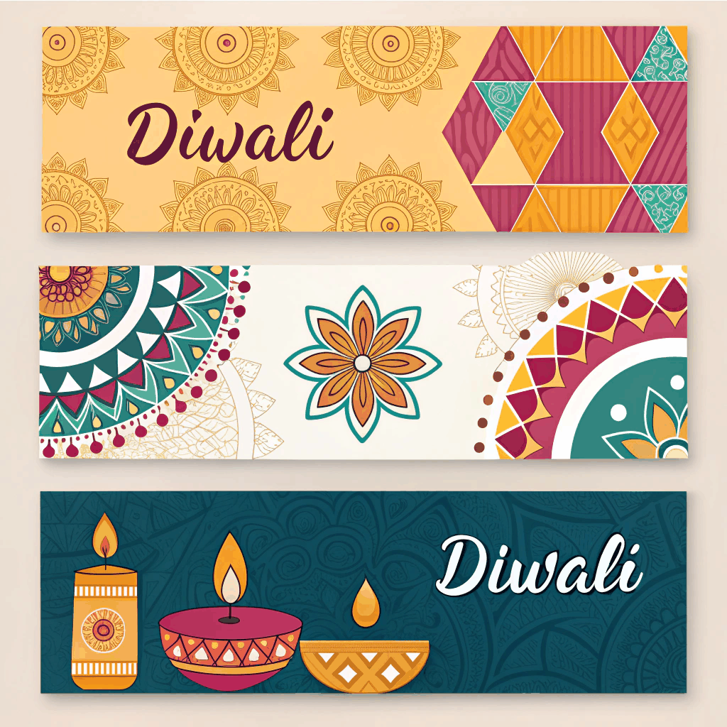 Whimsical Diwali Business Banner Pack