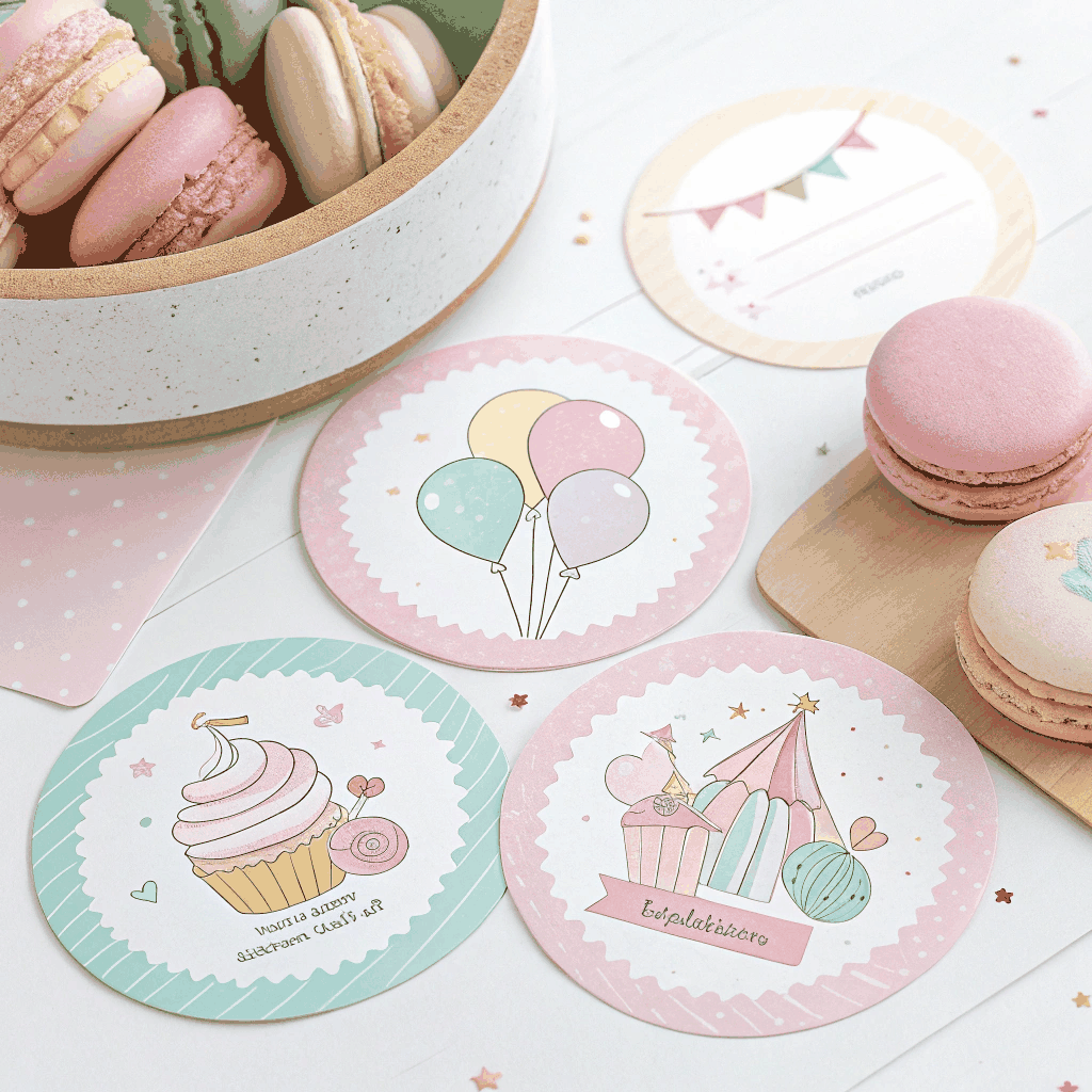 Pastel Birthday Bash Custom Labels