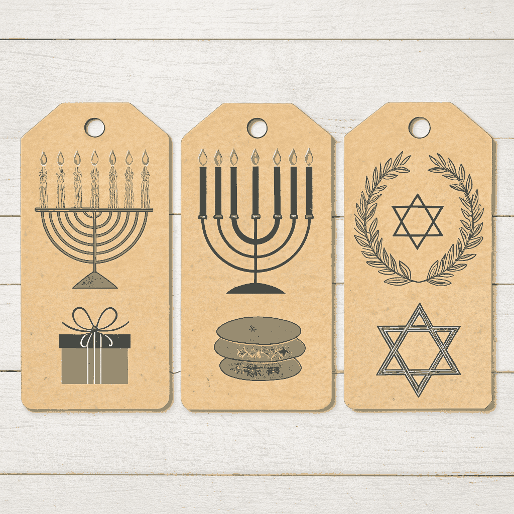 Rustic Hanukkah Kids Craft Labels