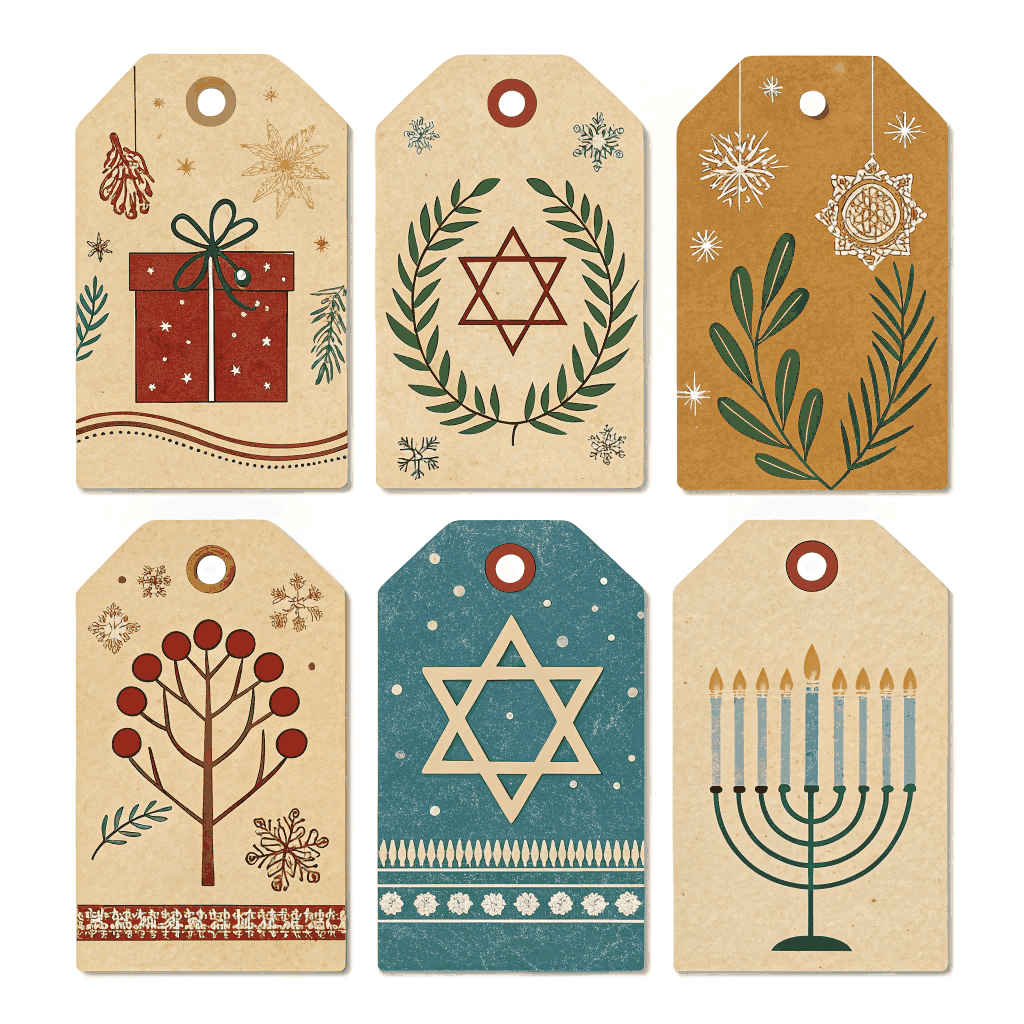 Rustic Hanukkah Gift Tag