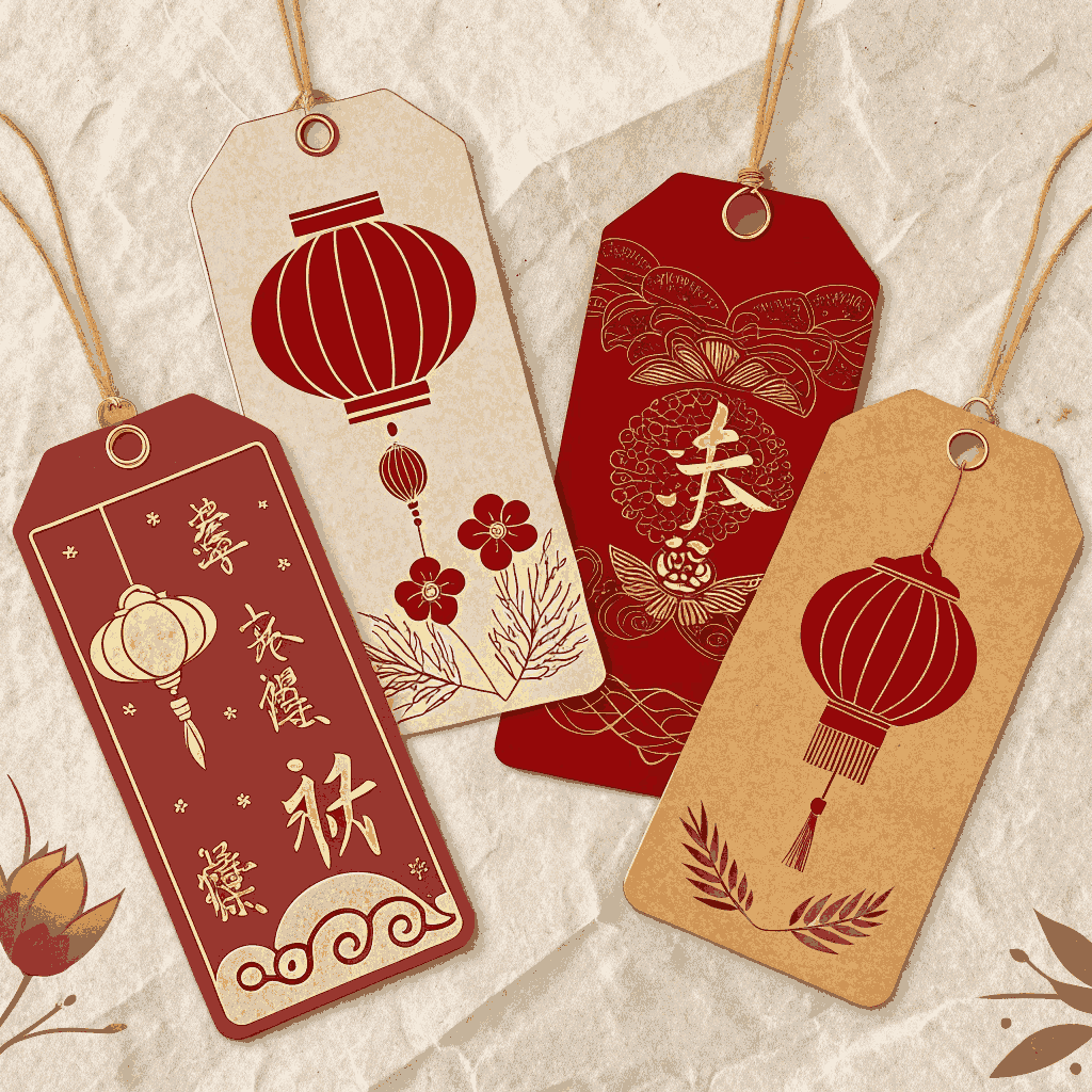 Rustic Lunar Year Social Media Labels