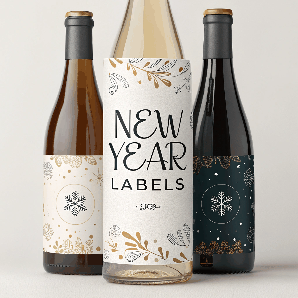 Midnight Modernity Custom Party Labels