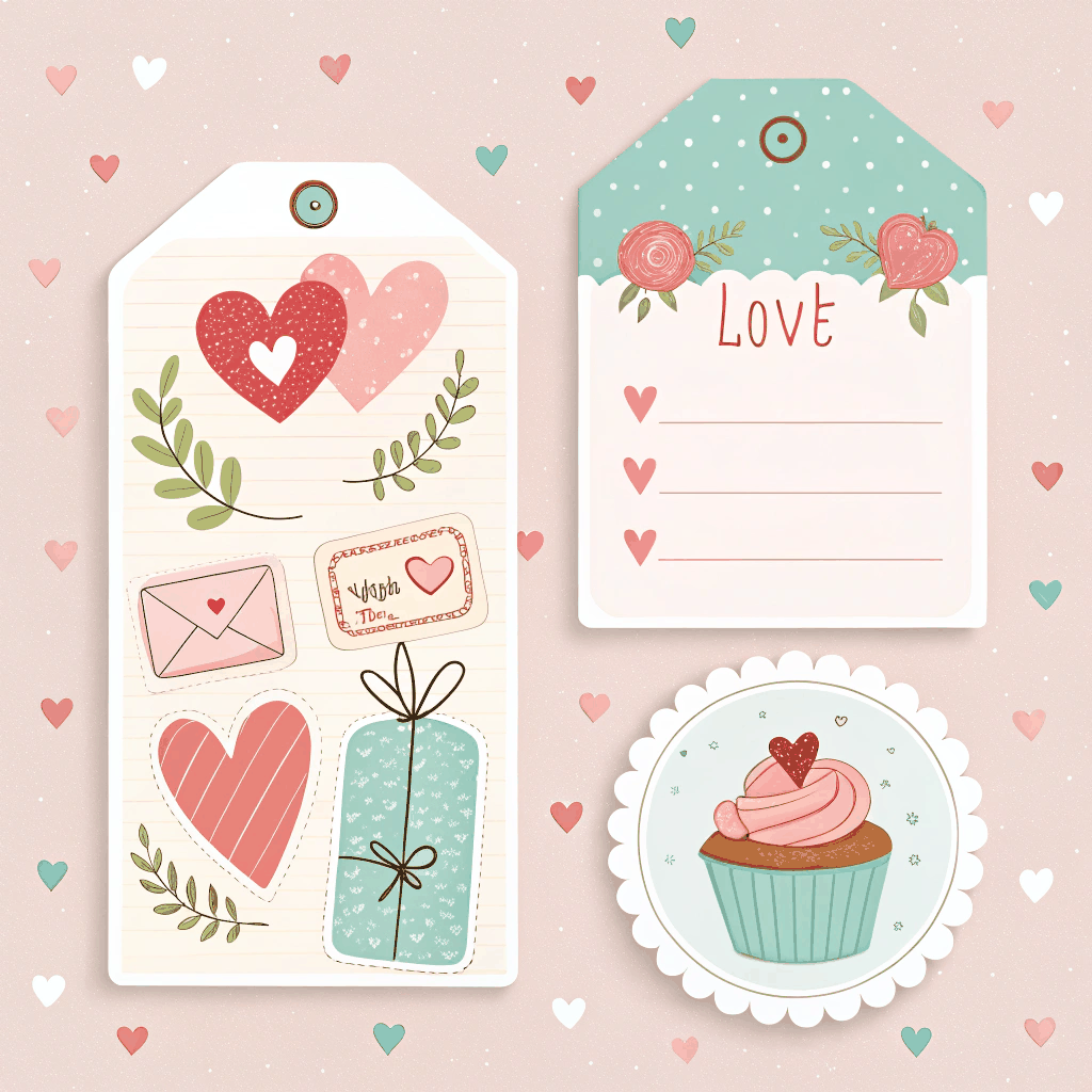 Pastel Valentine's Day Party Labels