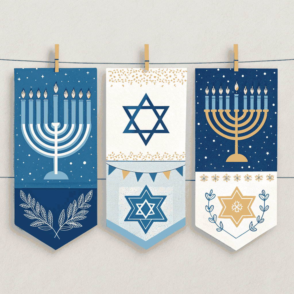Minimalist Hanukkah Social Media Banner Kit