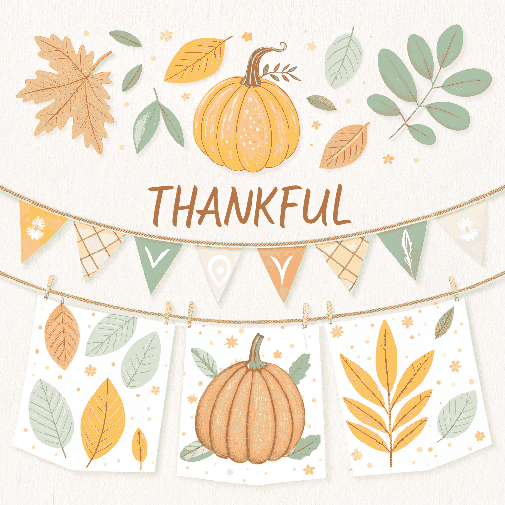Pastel Pumpkin Patch Banner Kit