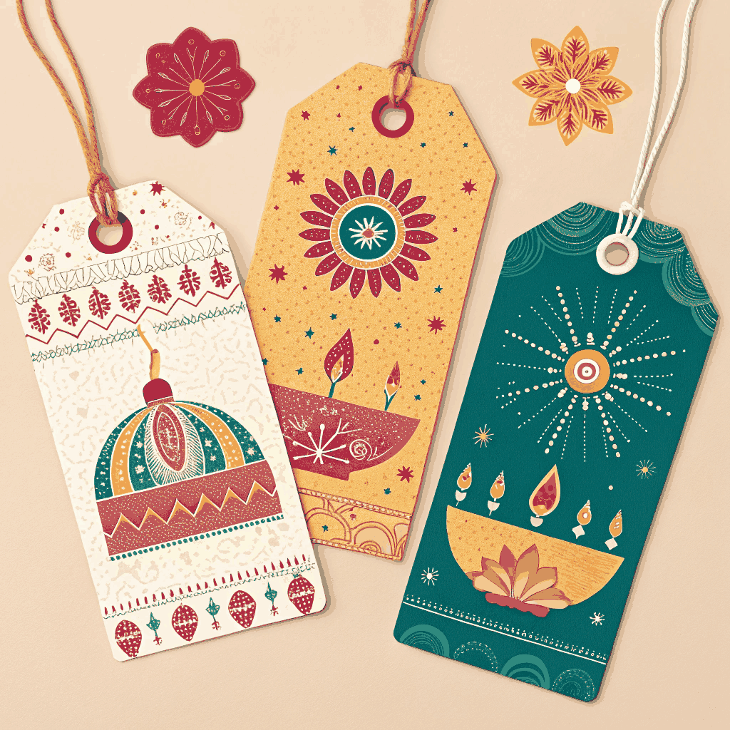 Diwali Whimsy Social Media Gift Tags