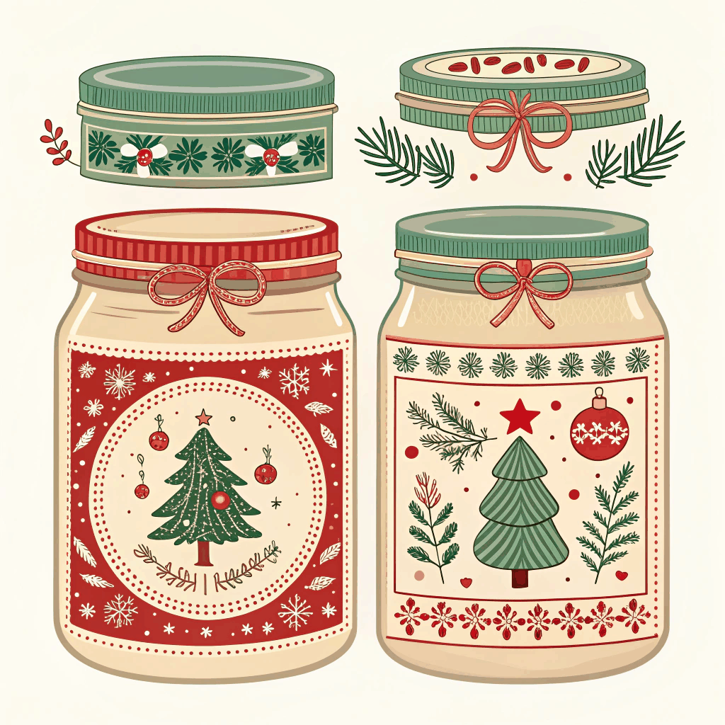 Vintage Christmas Jar & Gift Label