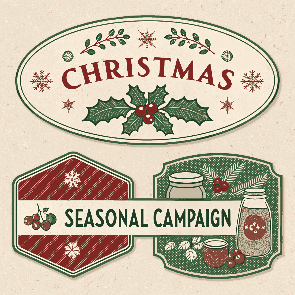 Vintage Yuletide Jar & Gift Labels