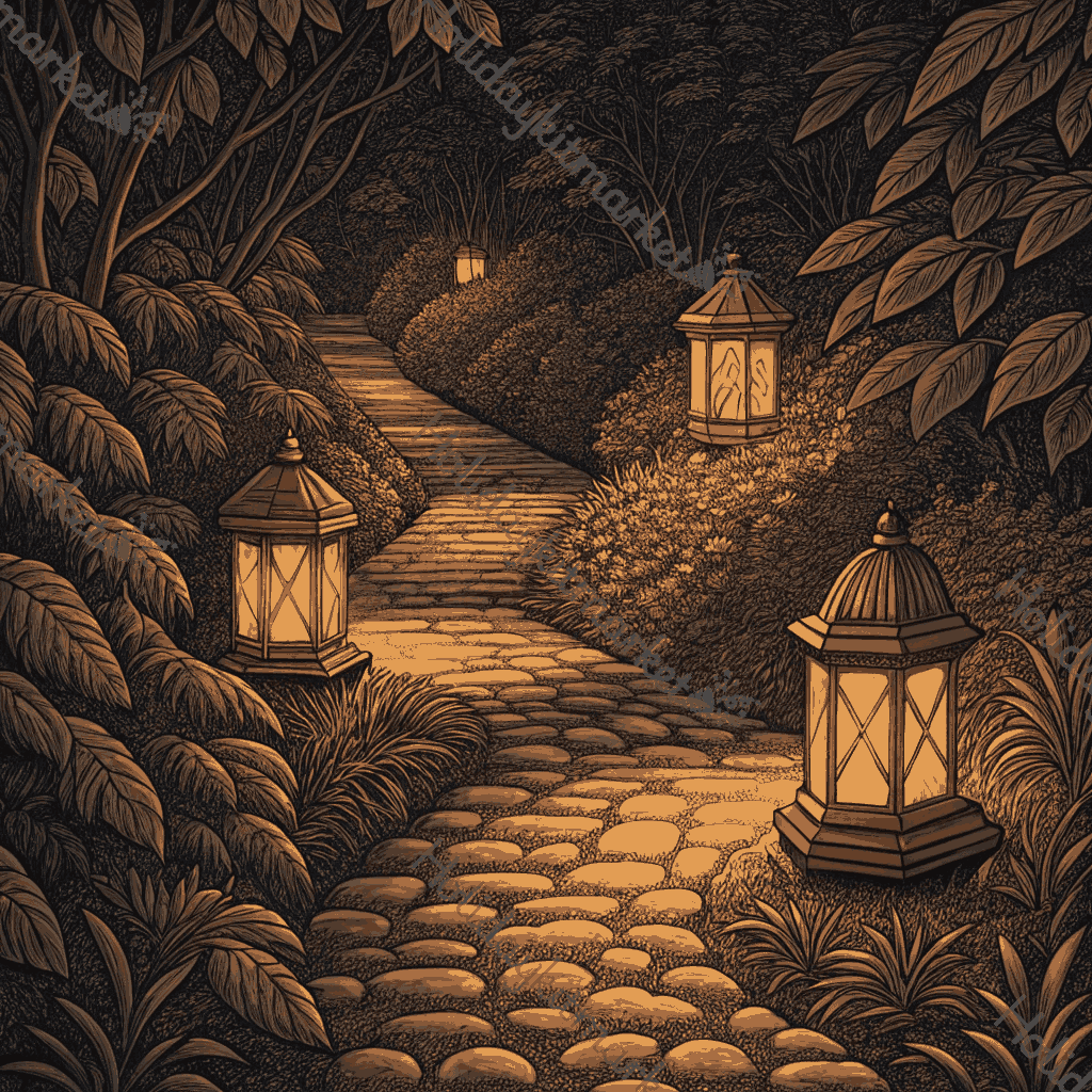 Silent Lantern Path Poster