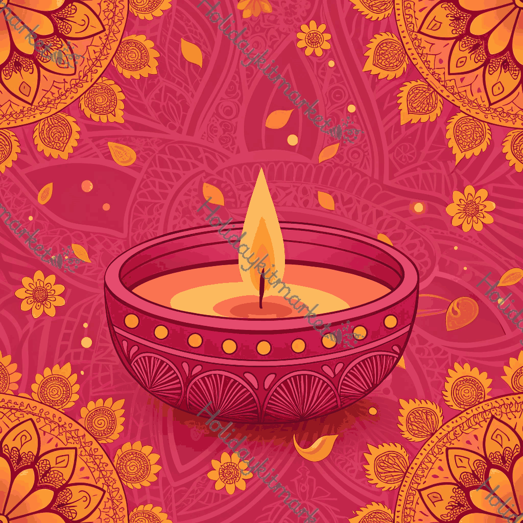 Fuchsia Diya Core Poster