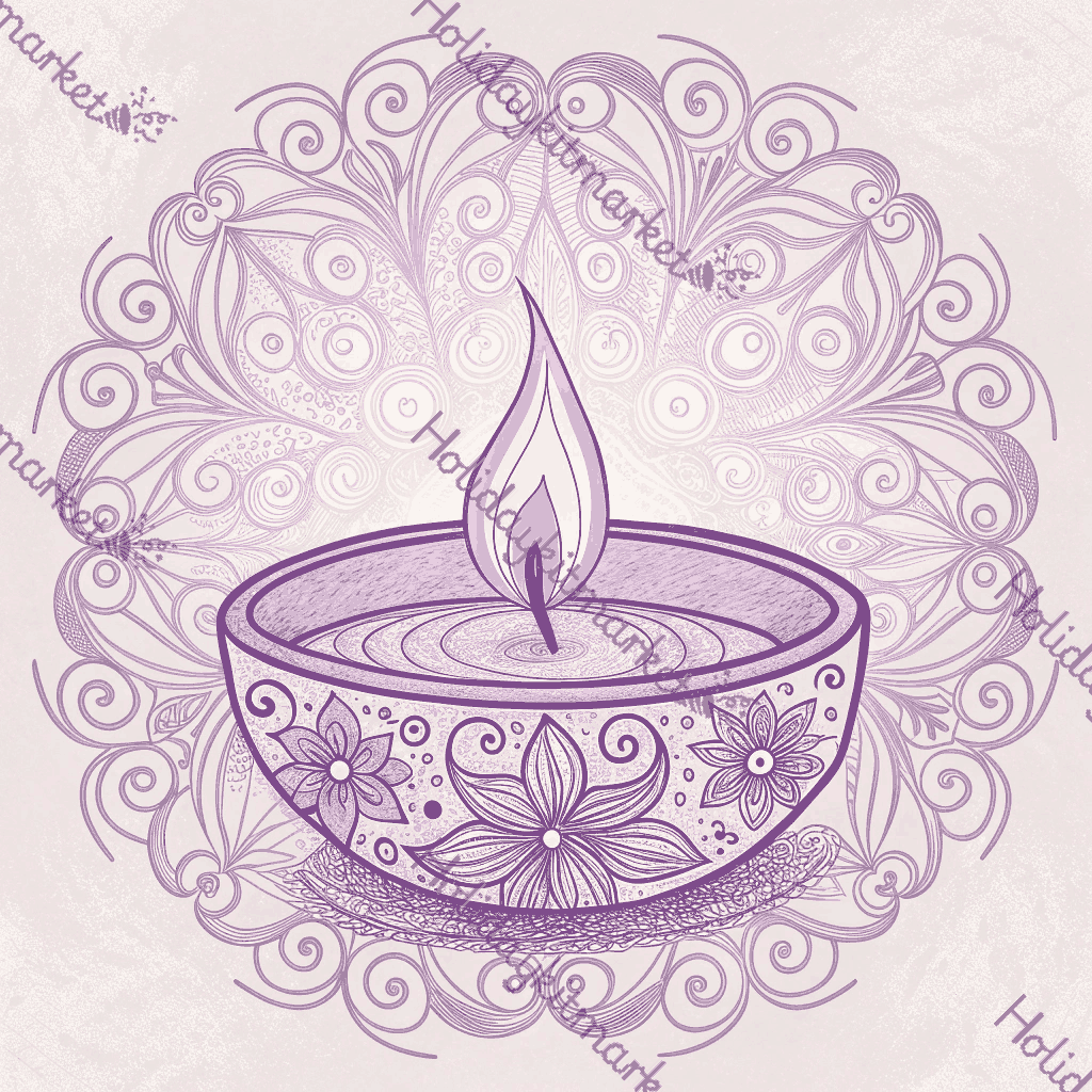 Lavender Diya Glow Poster