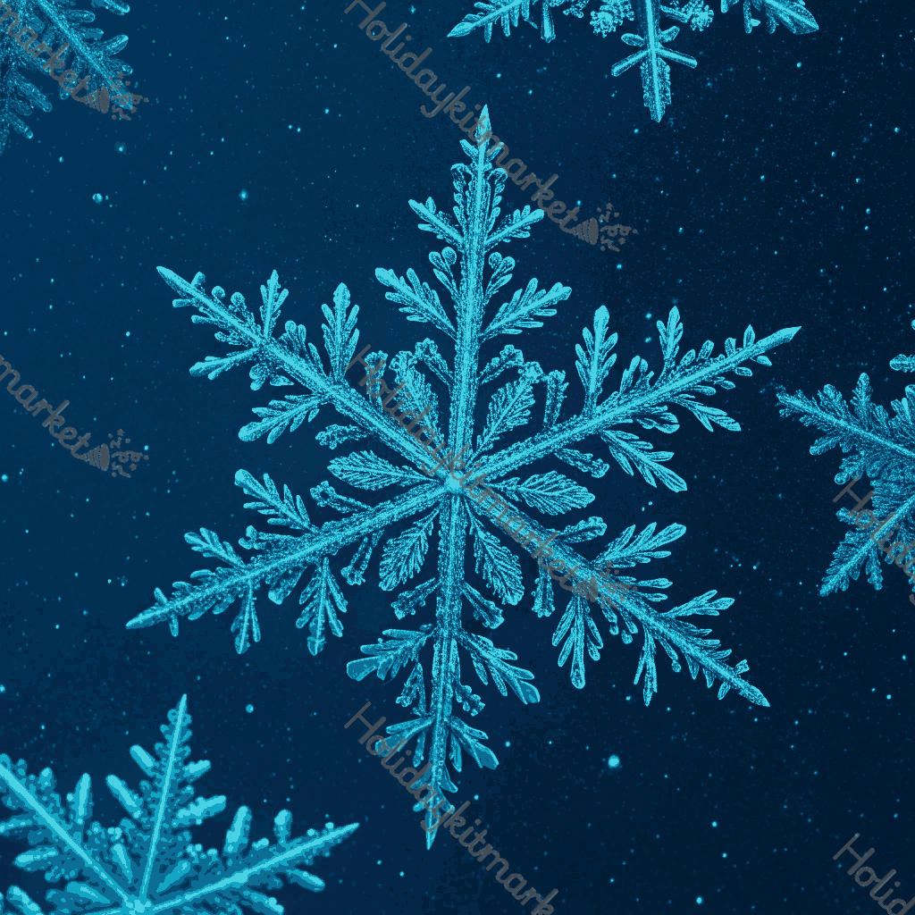 Electric Blue Snowflakes Poster