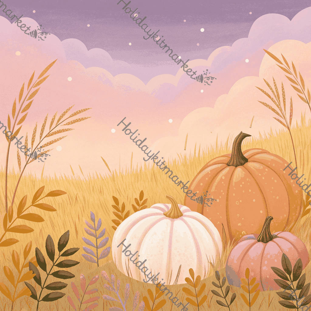 Pastel Pumpkin Patch Poster