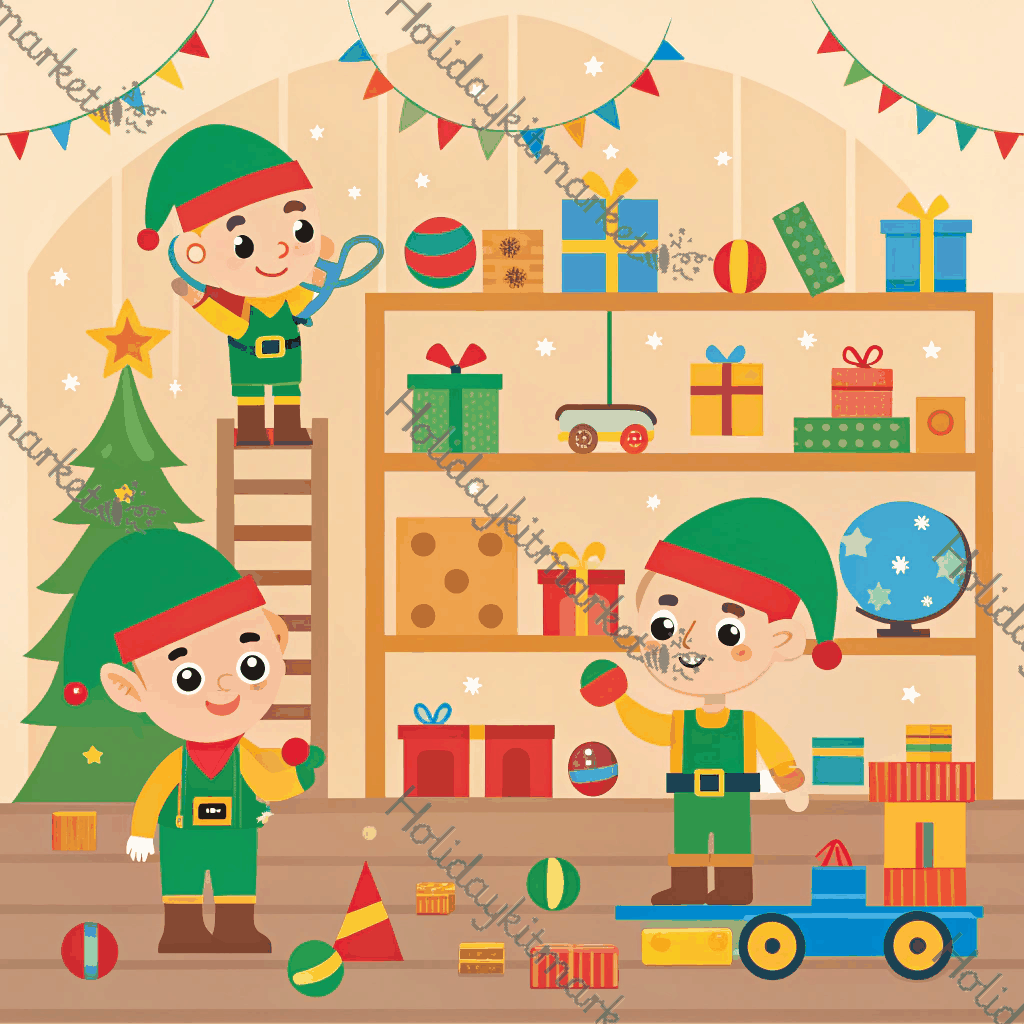 Elf Workshop Chaos Poster