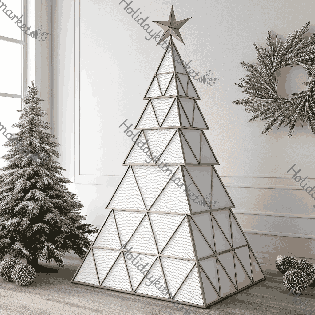 Geometric Christmas Tree Poster