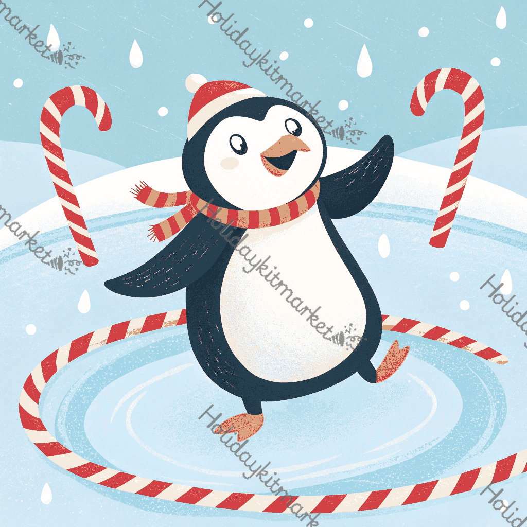 Penguin Ice Skate Poster
