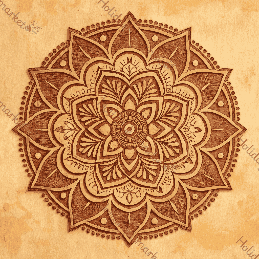 Vintage Rangoli Stencil Poster