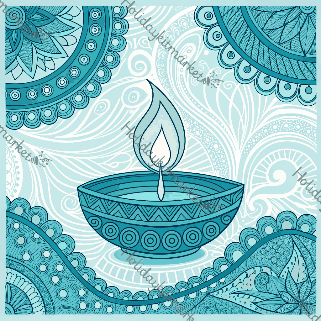 Neon Diya Wave Poster