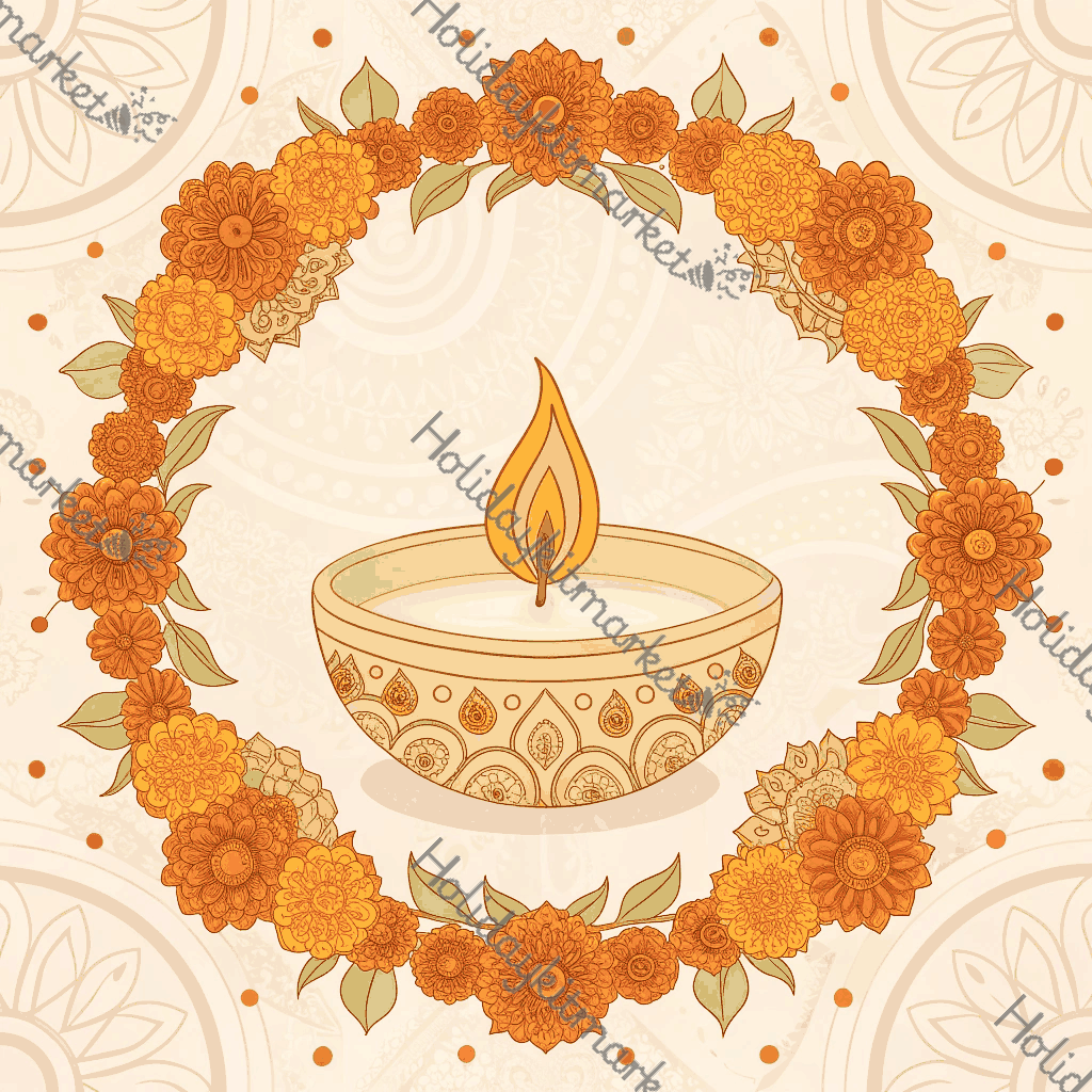 Ivory Diya Candle Poster