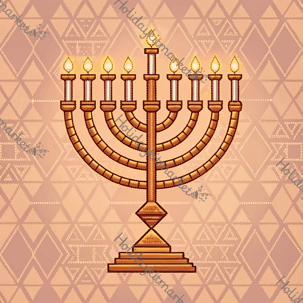 Pixel Menorah Shine Poster