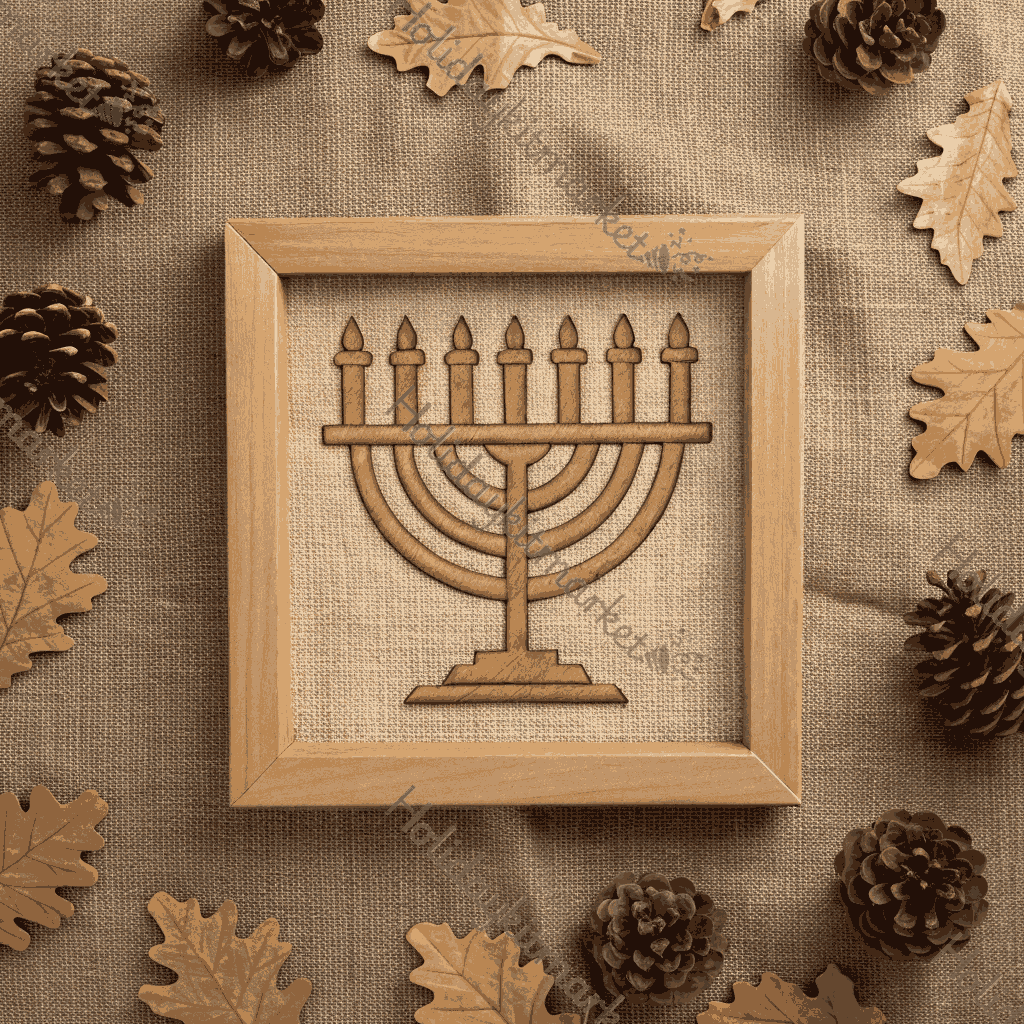 Rustic Wood Menorah Poster