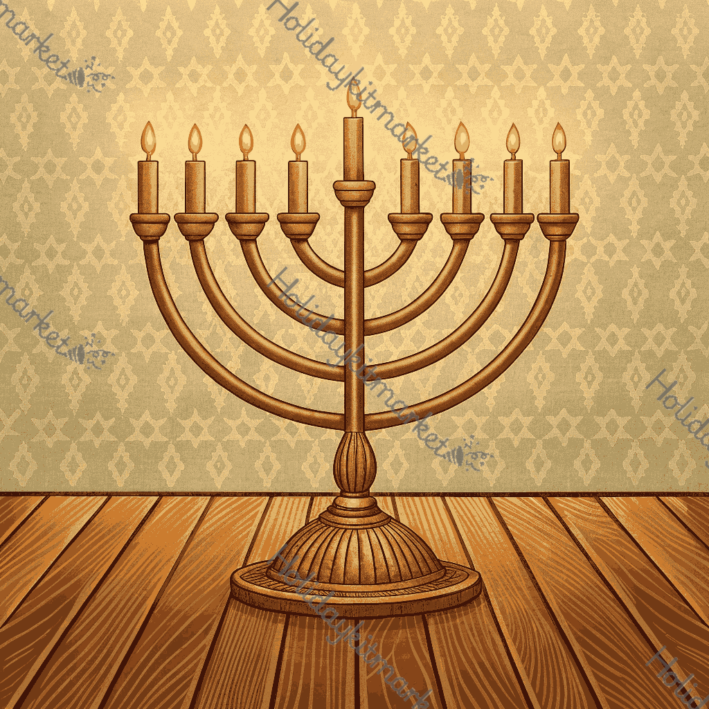 Vintage Brass Menorah Poster