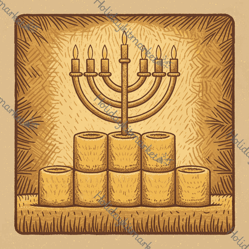 Hay Bale Menorah Poster