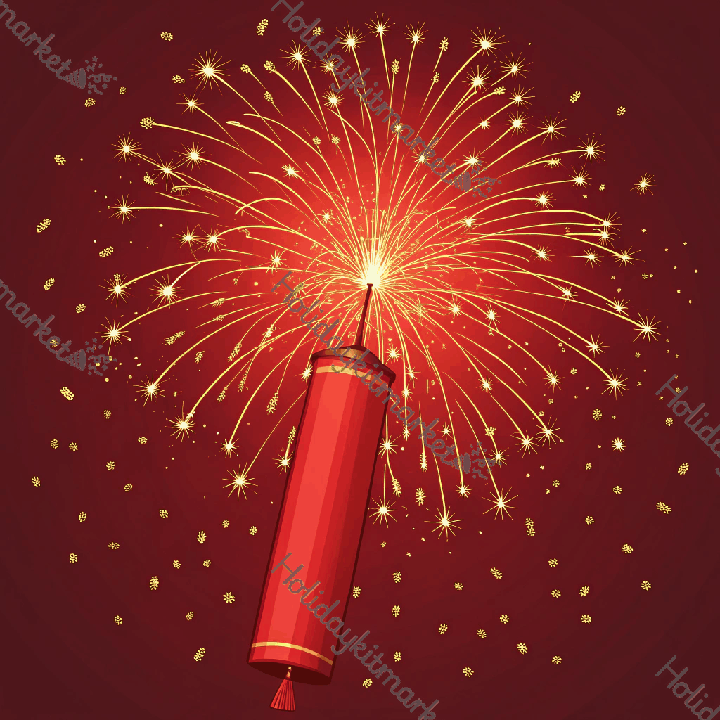 Neon Firecracker Burst Poster