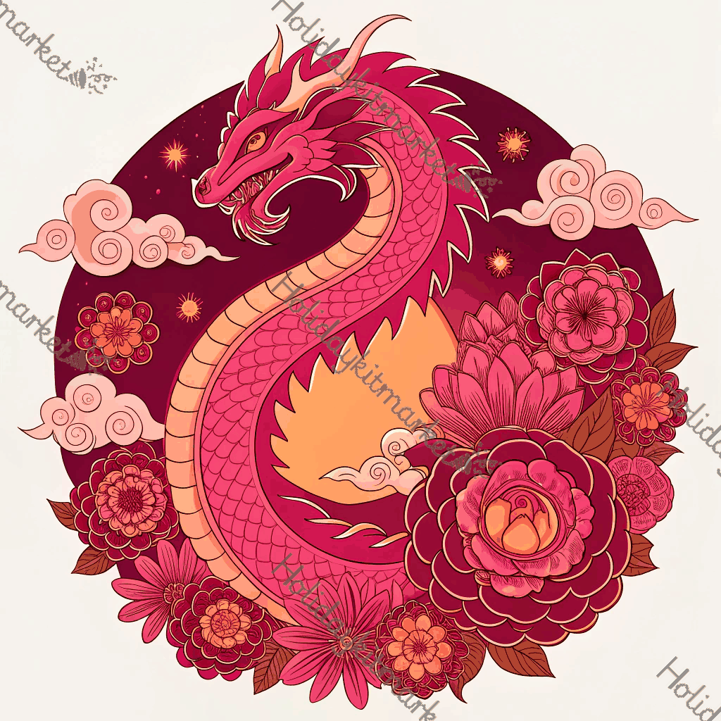 Fuchsia Dragon Core Poster