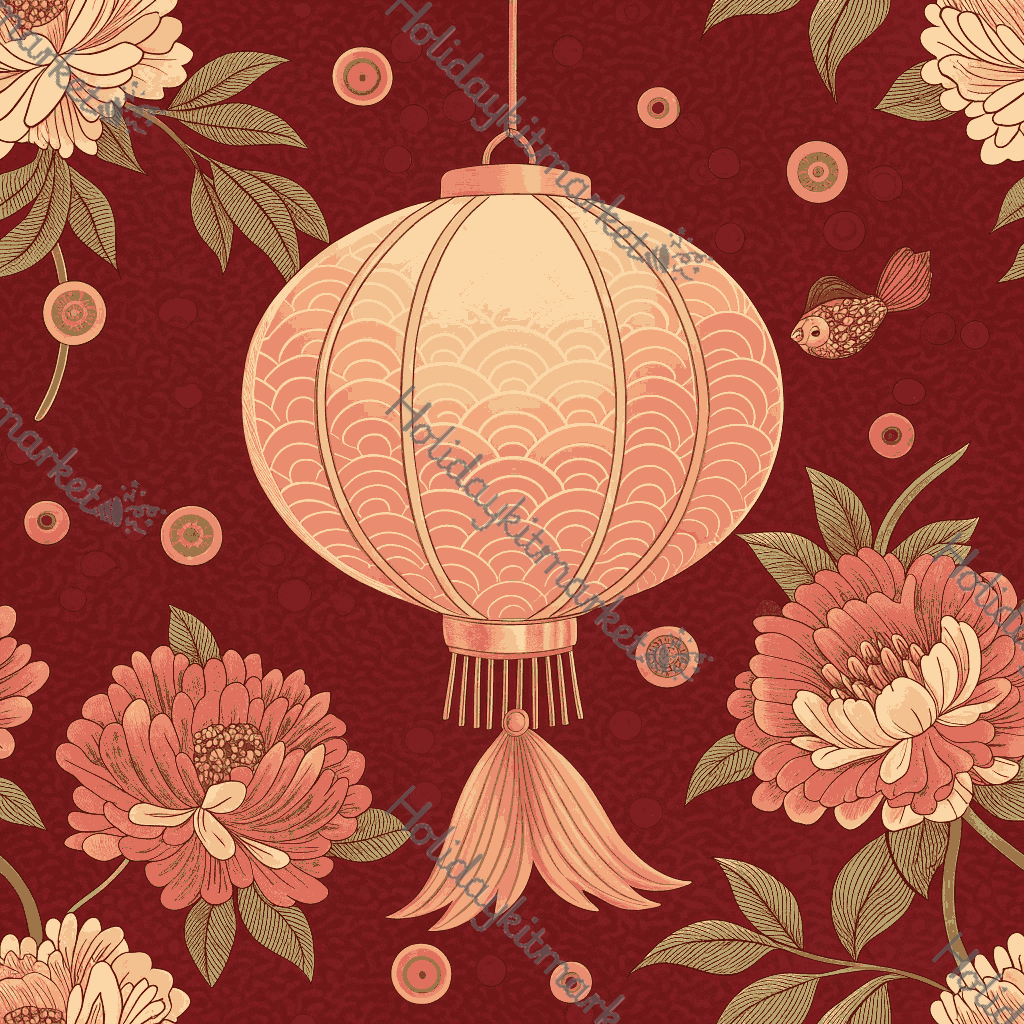 Vintage Fish Lantern Poster