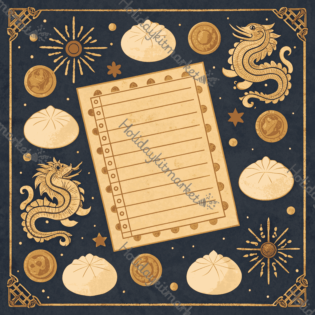 Vintage Jiaozi Recipe Poster