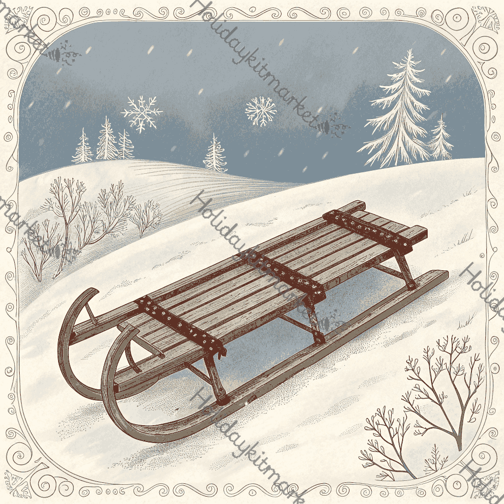 Vintage Sled Ad Poster