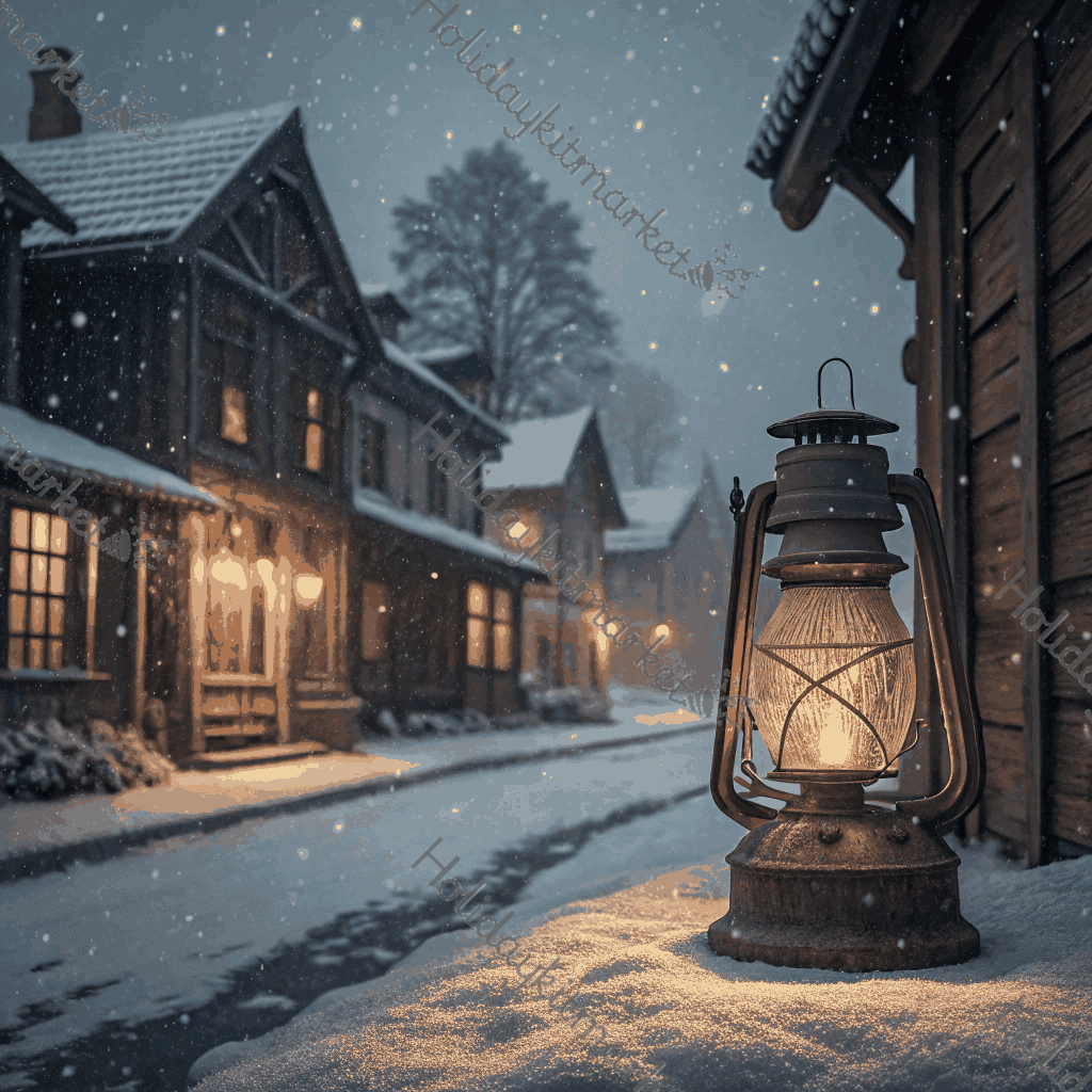 Silent Night Lantern Poster