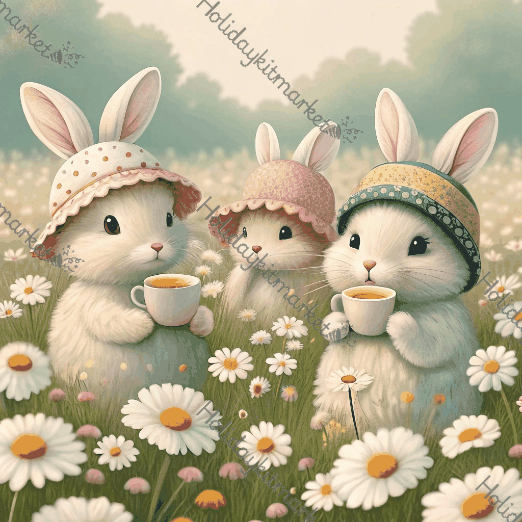 Bunny Tea Party Poster