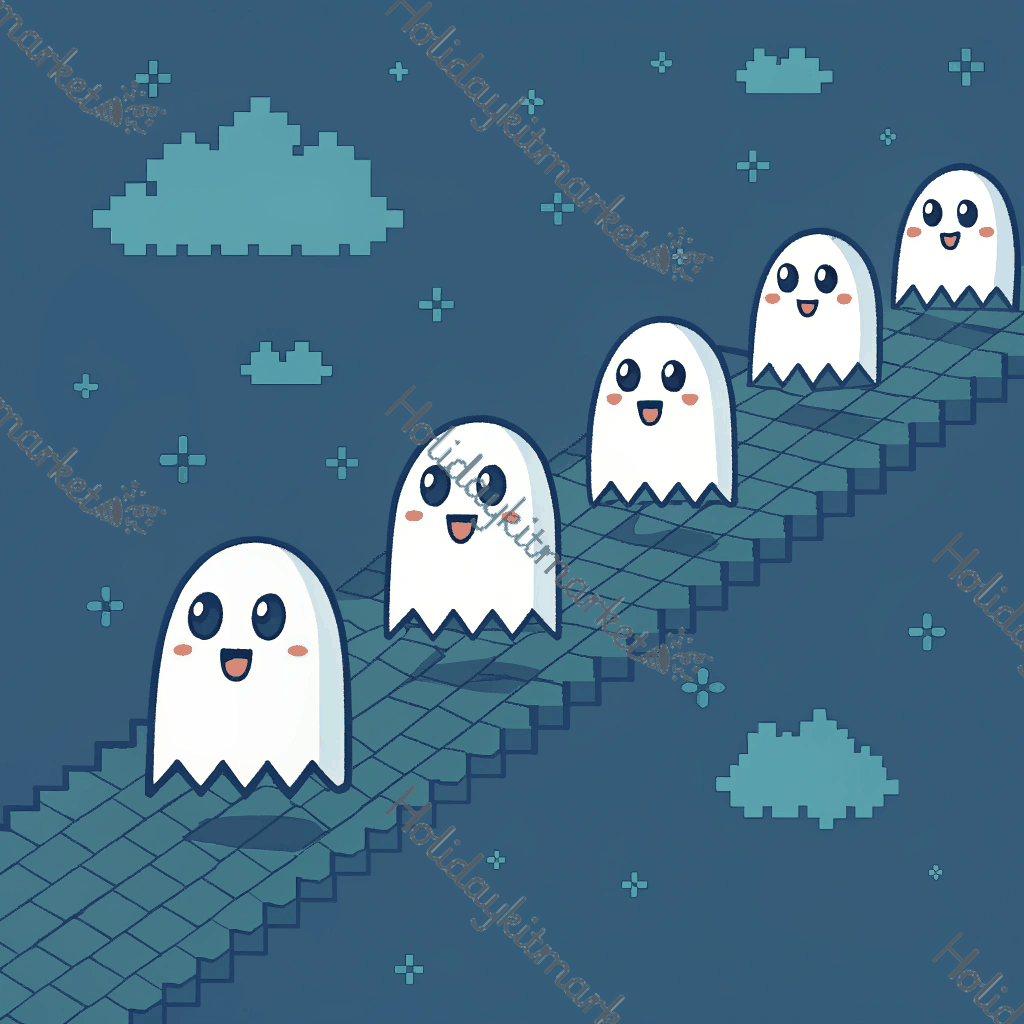 Pixel Ghost Parade Poster