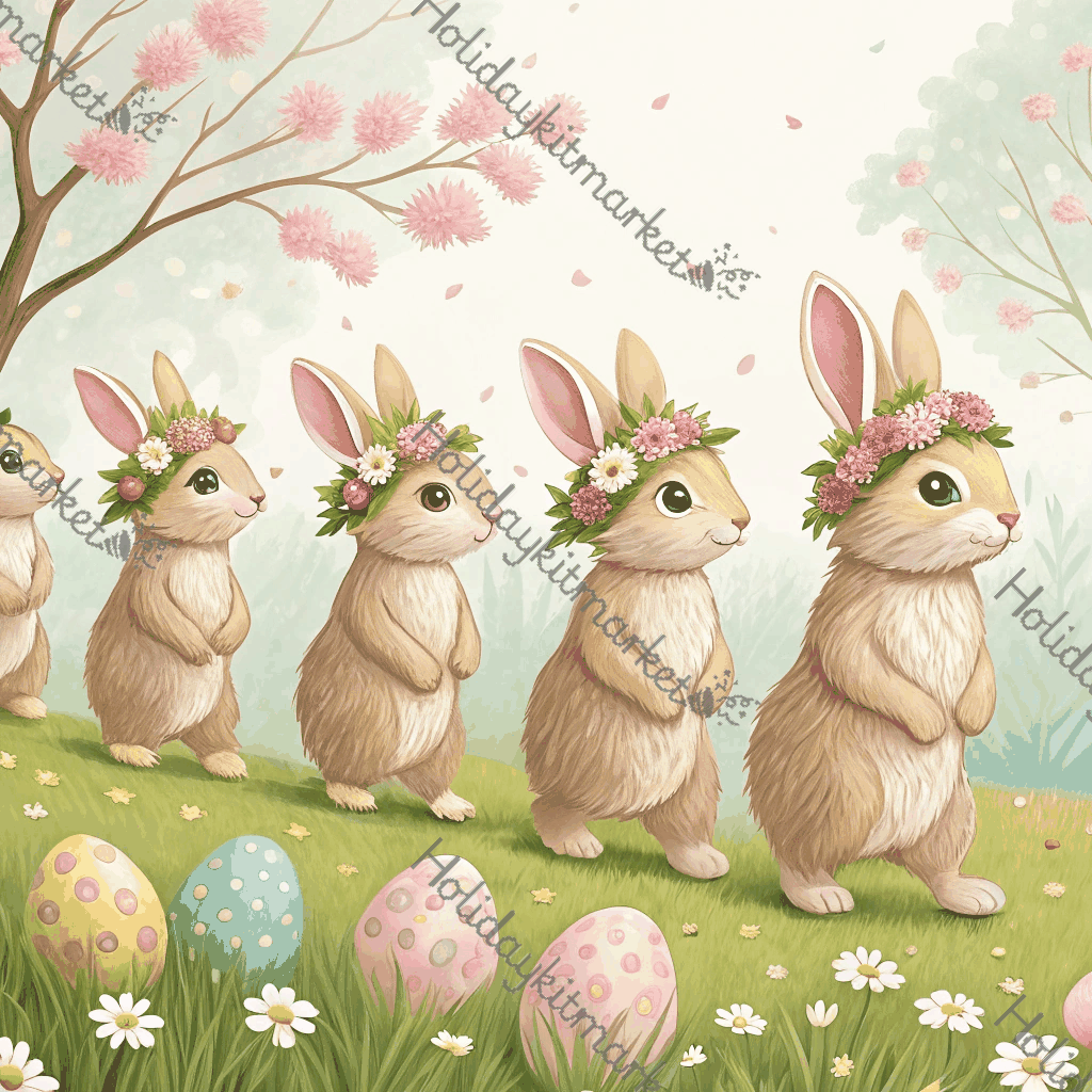 Bunny Hat Parade Poster