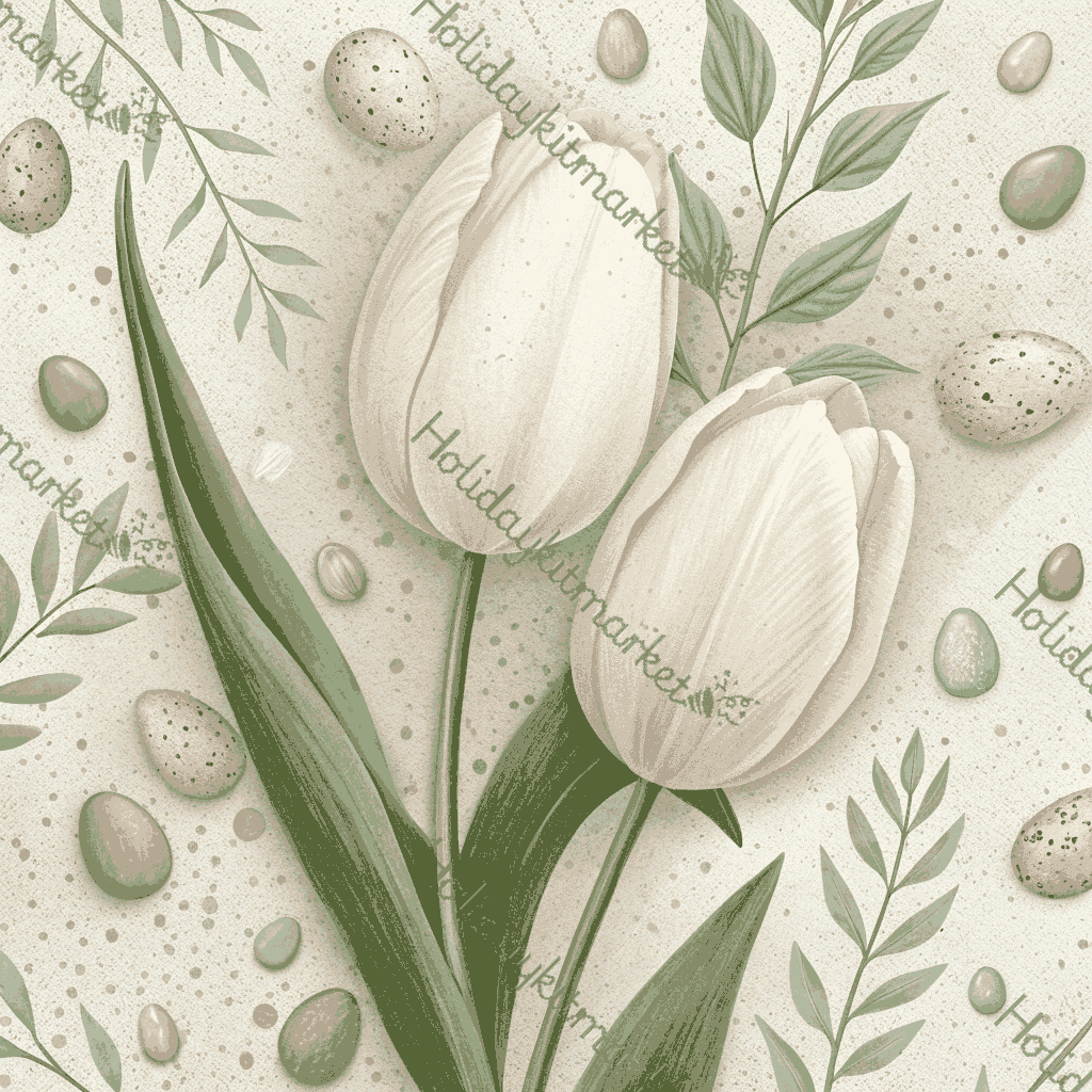 Ivory Tulip Pair Poster
