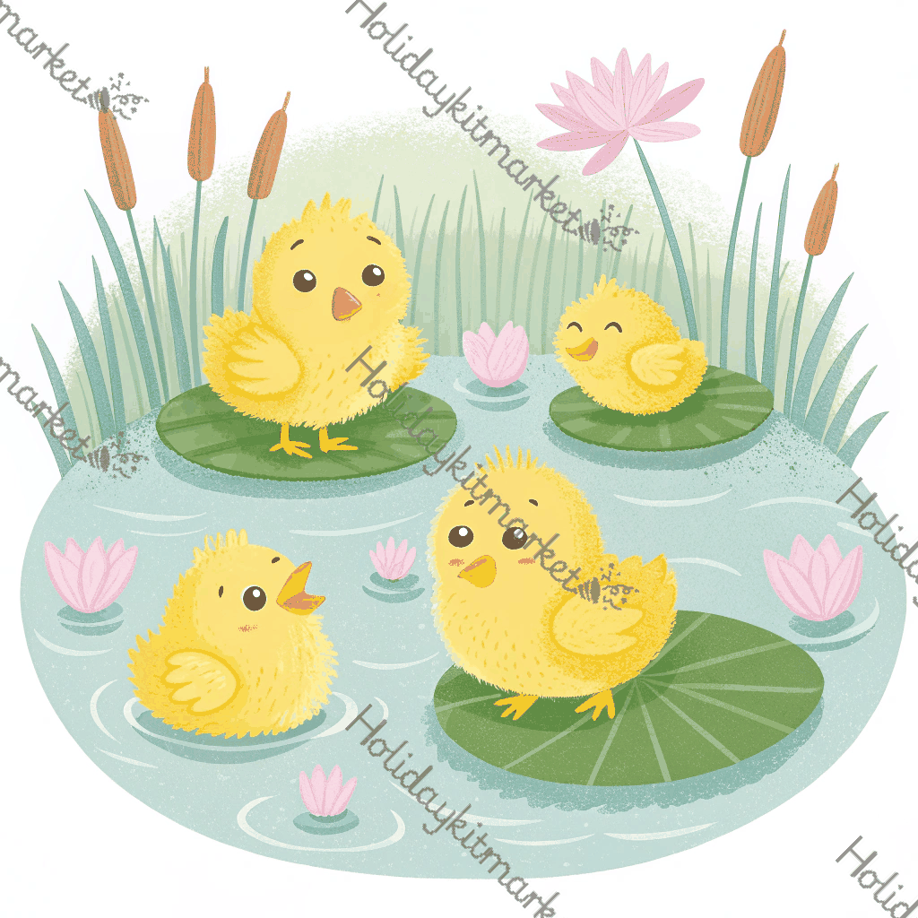 Chick Marshmallow Float Poster