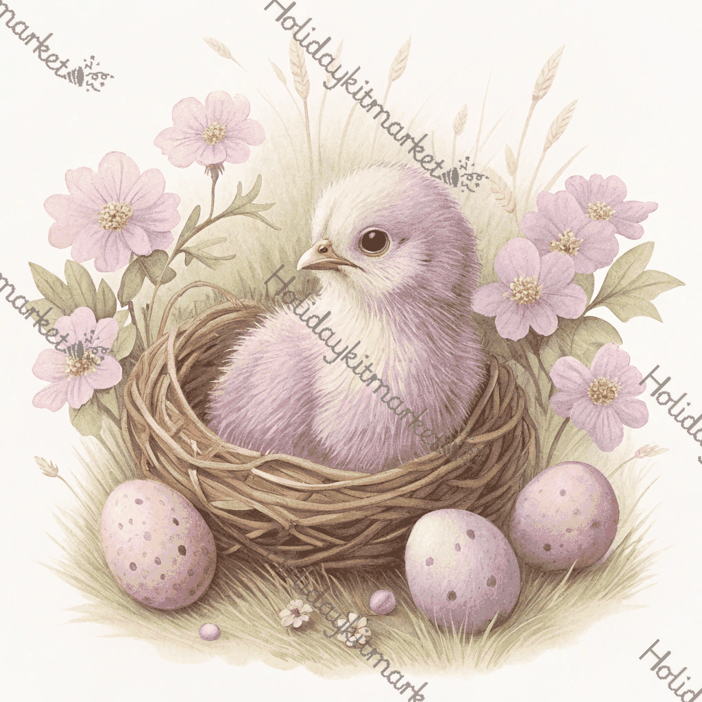 Pale Lilac Chick Poster