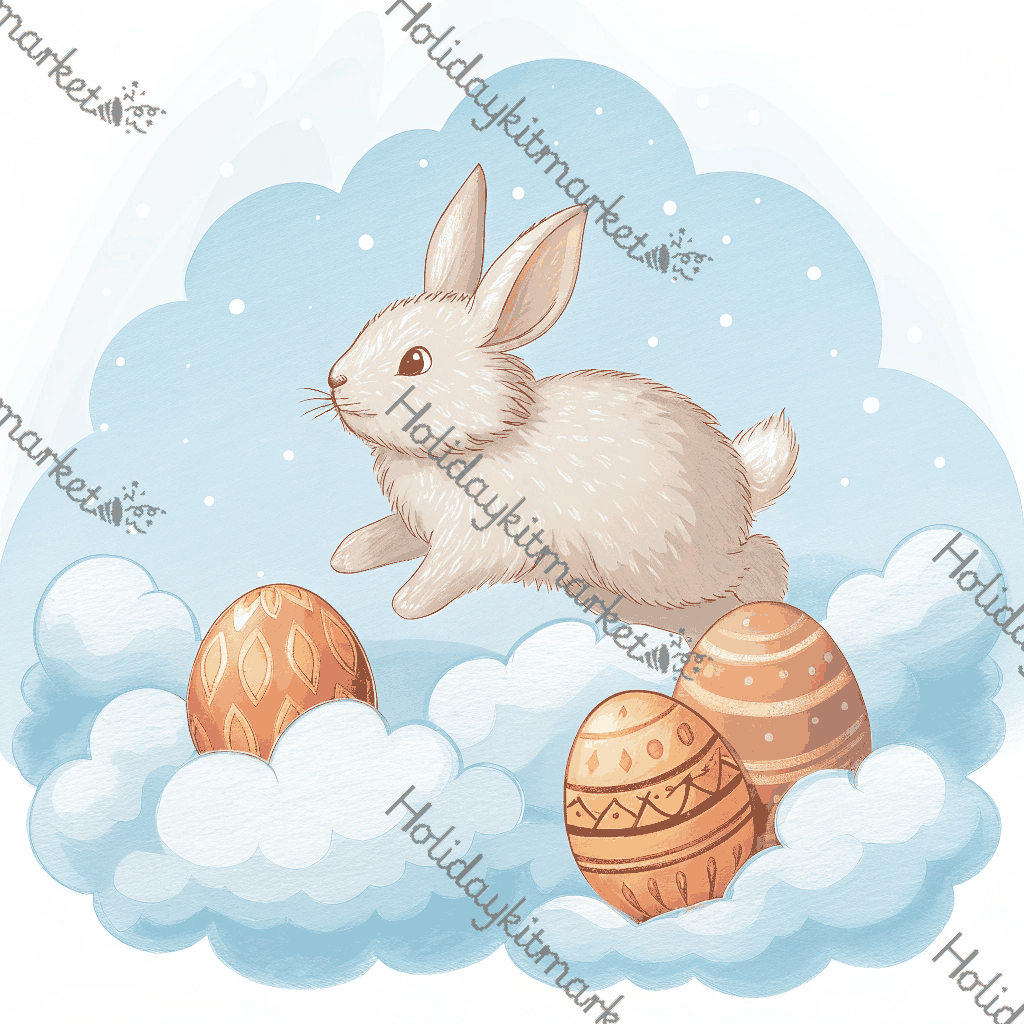 Bunny Cloud Hop Poster