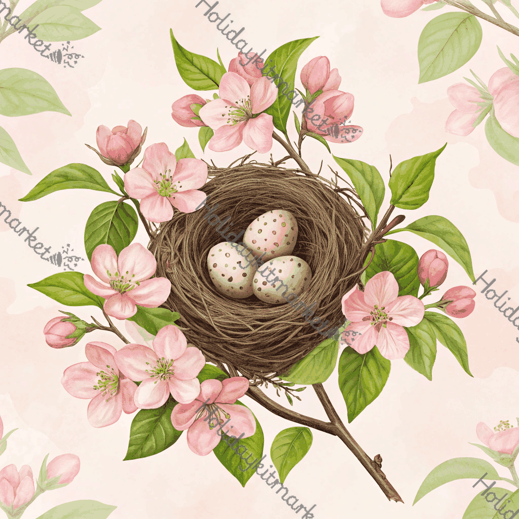 Apple Blossom Nest Poster