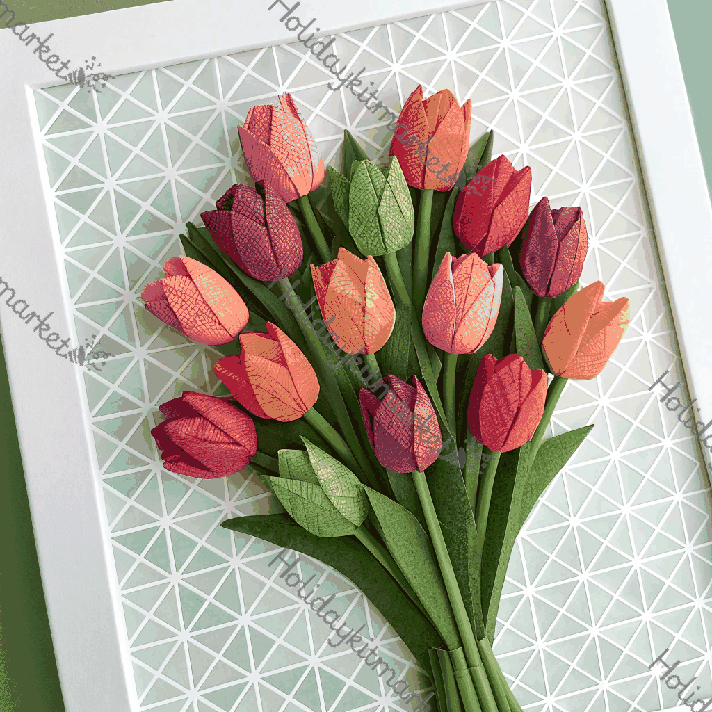 Voxel Tulip Bloom Poster