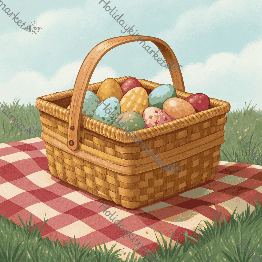 1950s Picnic Basket Poster