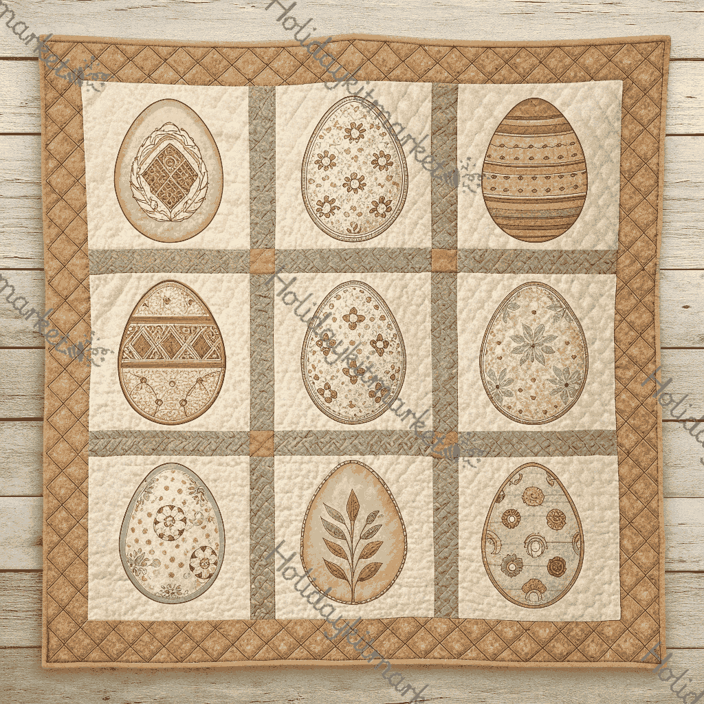 Quilted Egg Patch Poster