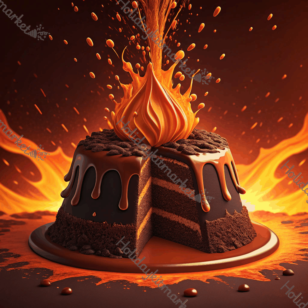 Volcano Cake Erupt Poster