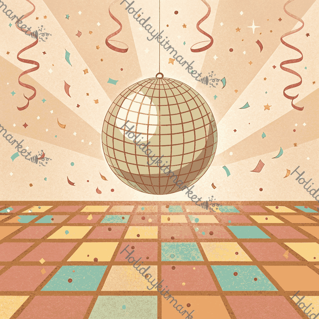 1960s Disco Ball Poster