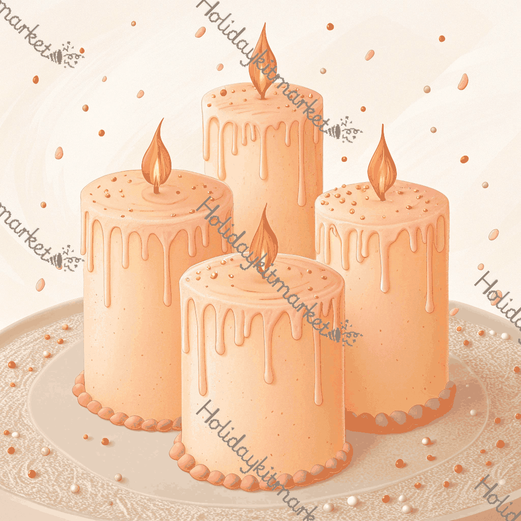 Peach Candle Trio Poster