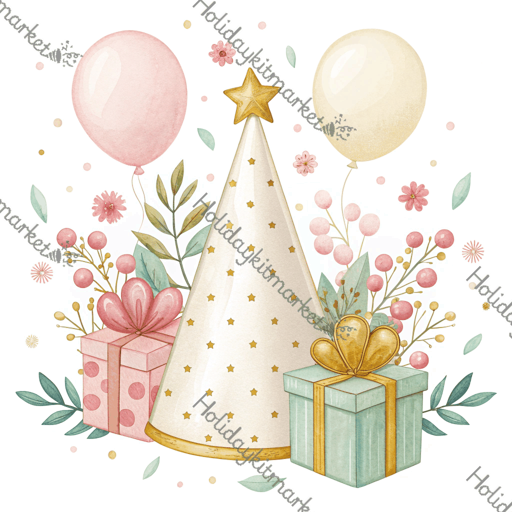 Ivory Party Hat Poster