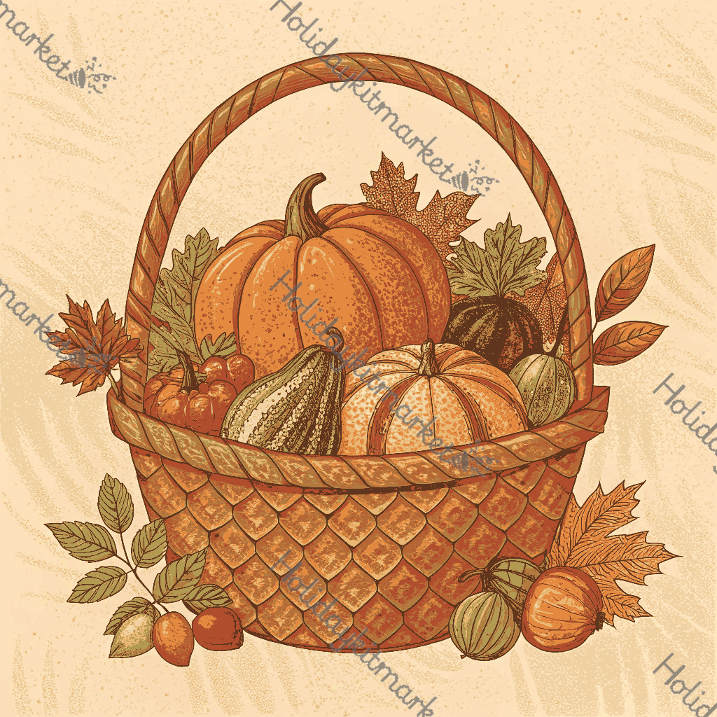 Rustic Harvest Basket Poster